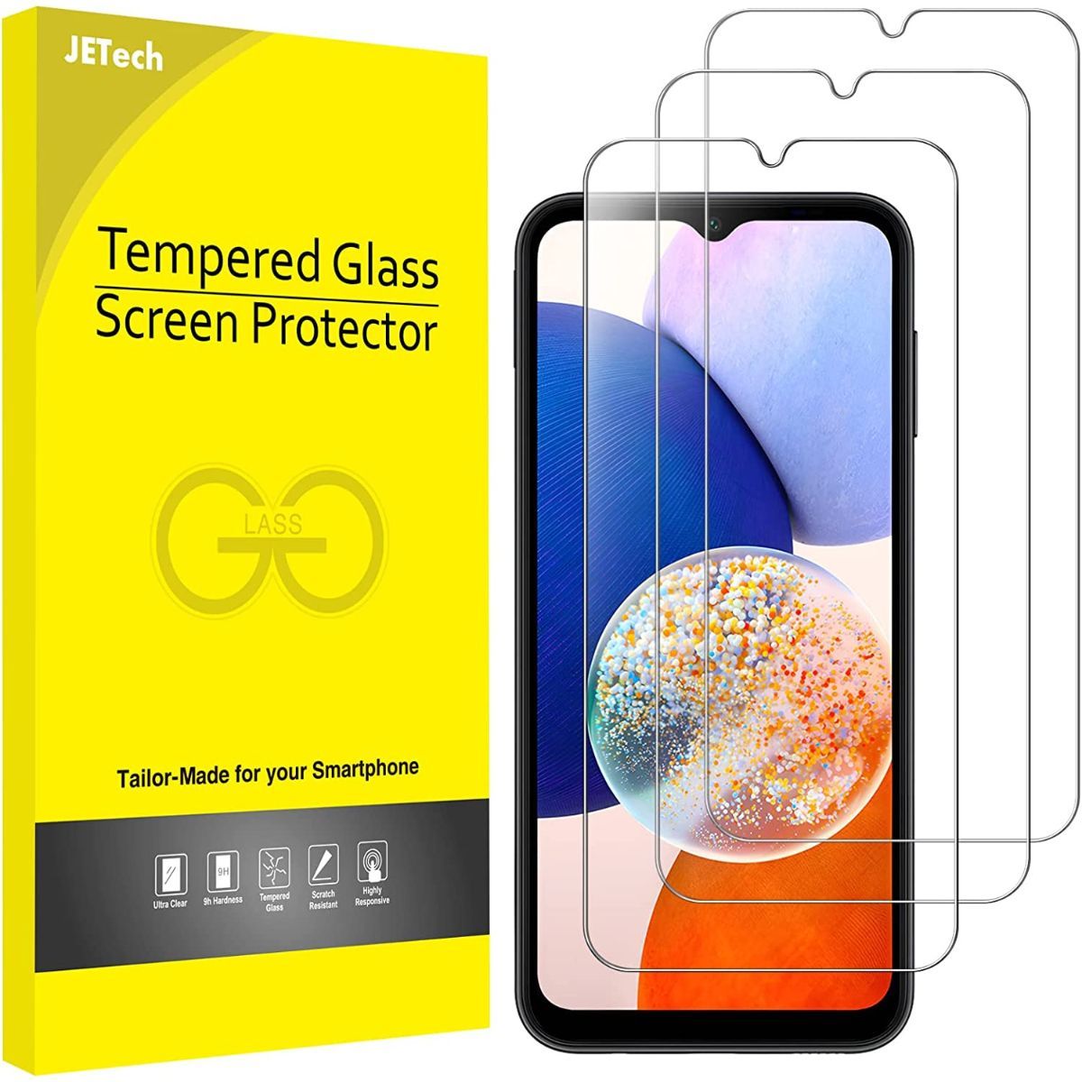 Protetor de tela de vidro temperado JETech para Samsung Galaxy A14