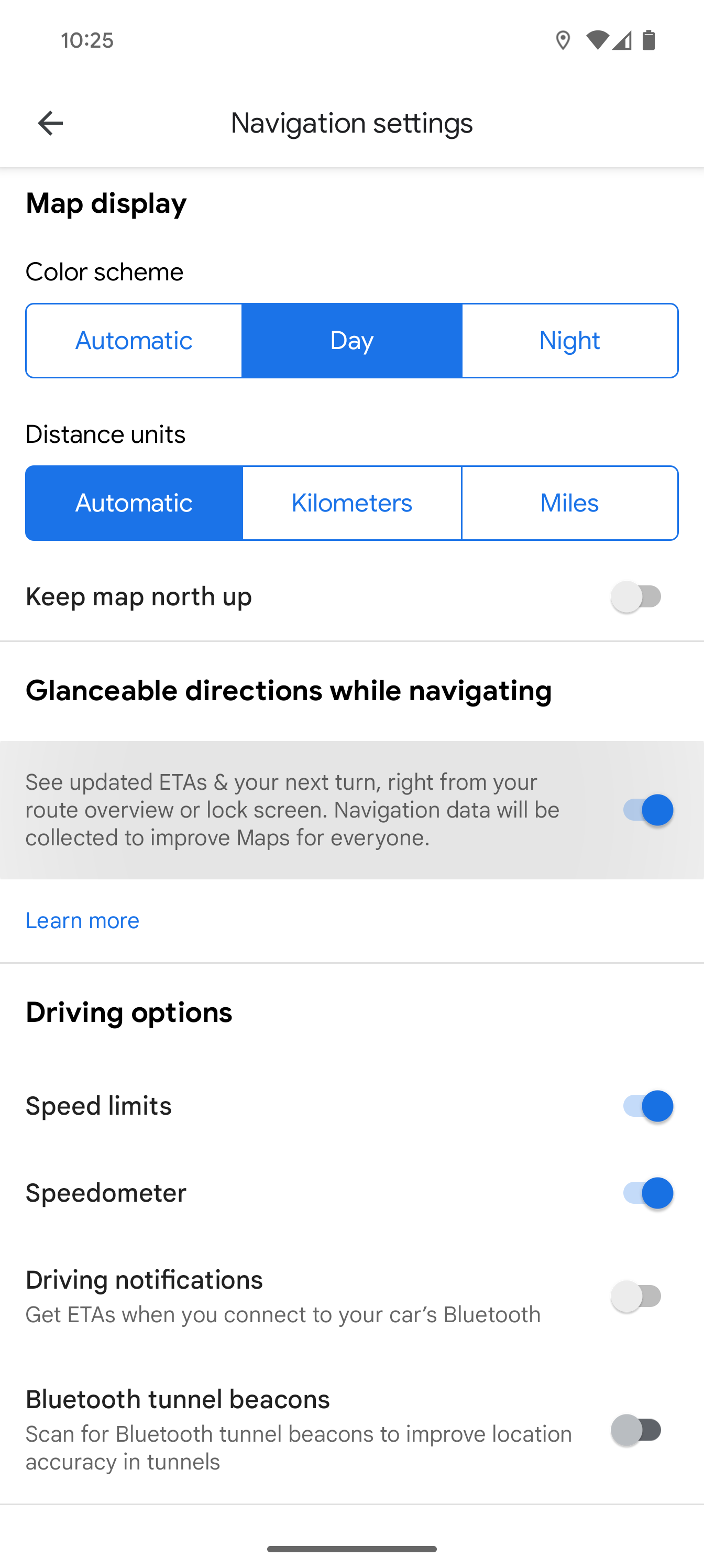 Novas configurações alternam para direções visíveis no Maps