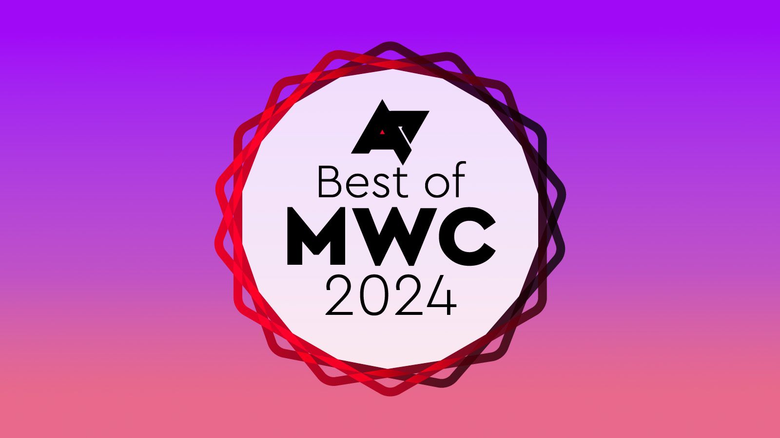 Imagem do prêmio Best of MWC 2024 Android Police com um logotipo na frente de um fundo gradiente rosa-púrpura