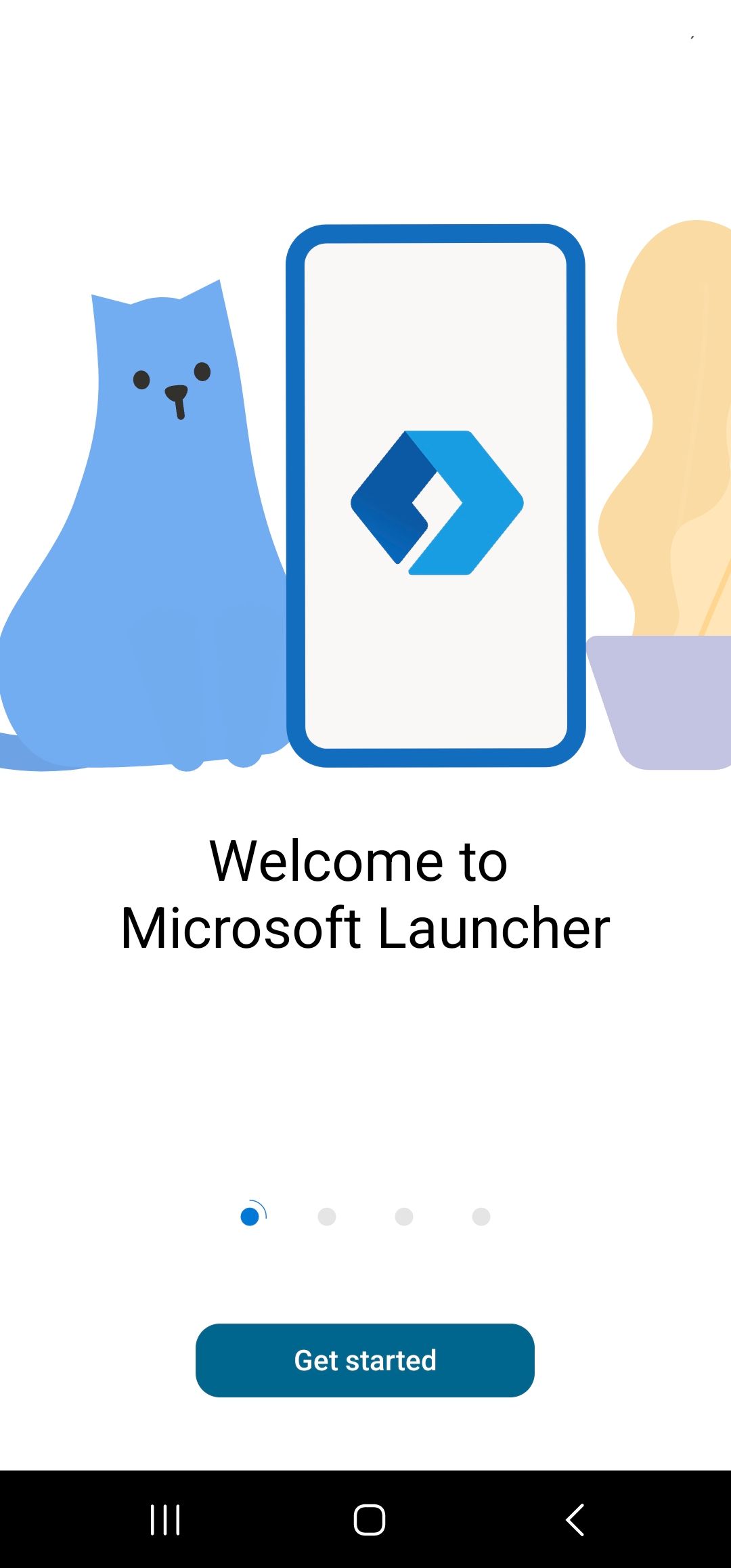 Uma captura de tela do Microsoft Launcher 