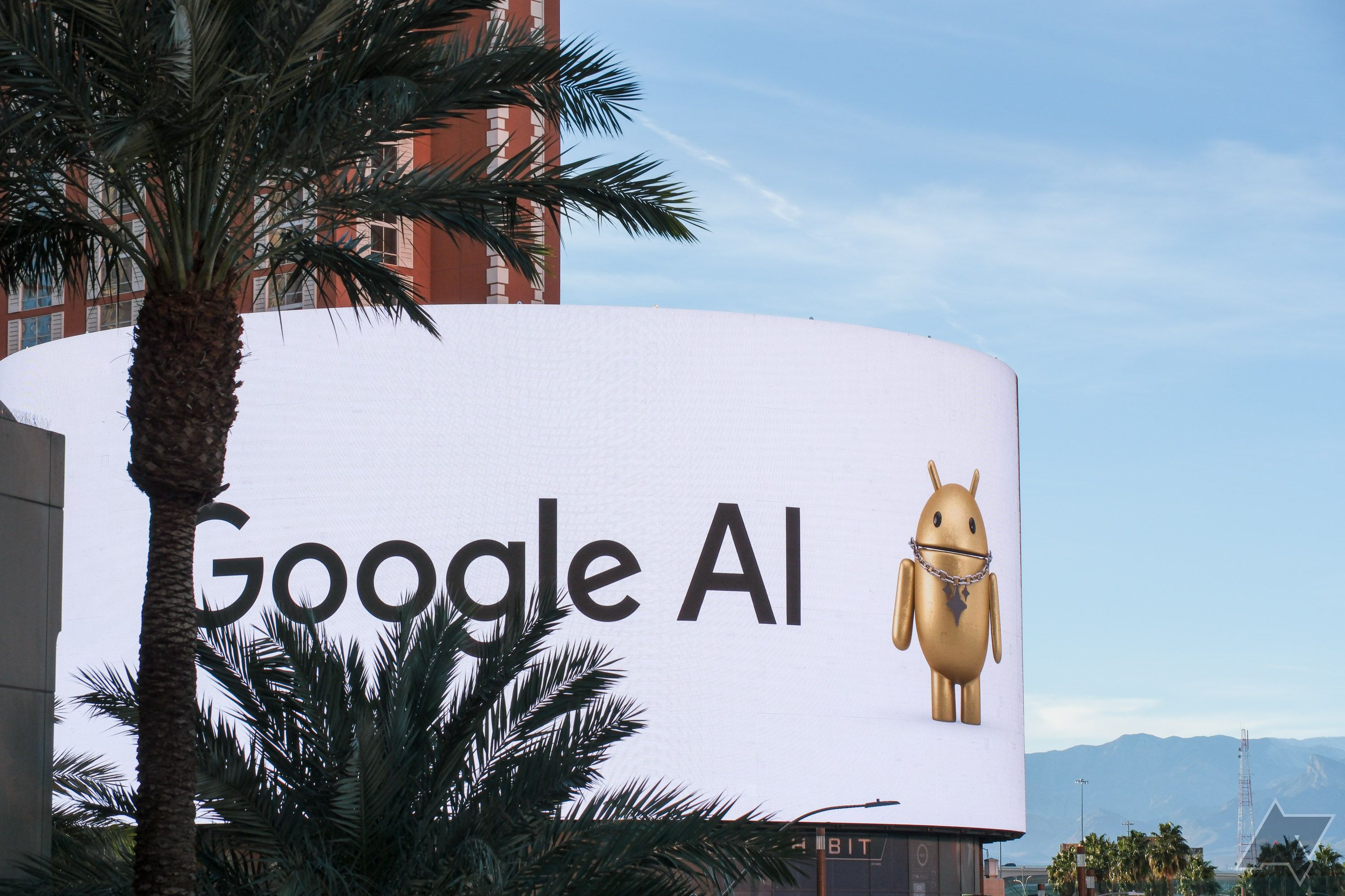 Um outdoor onde se lê 'Google AI'