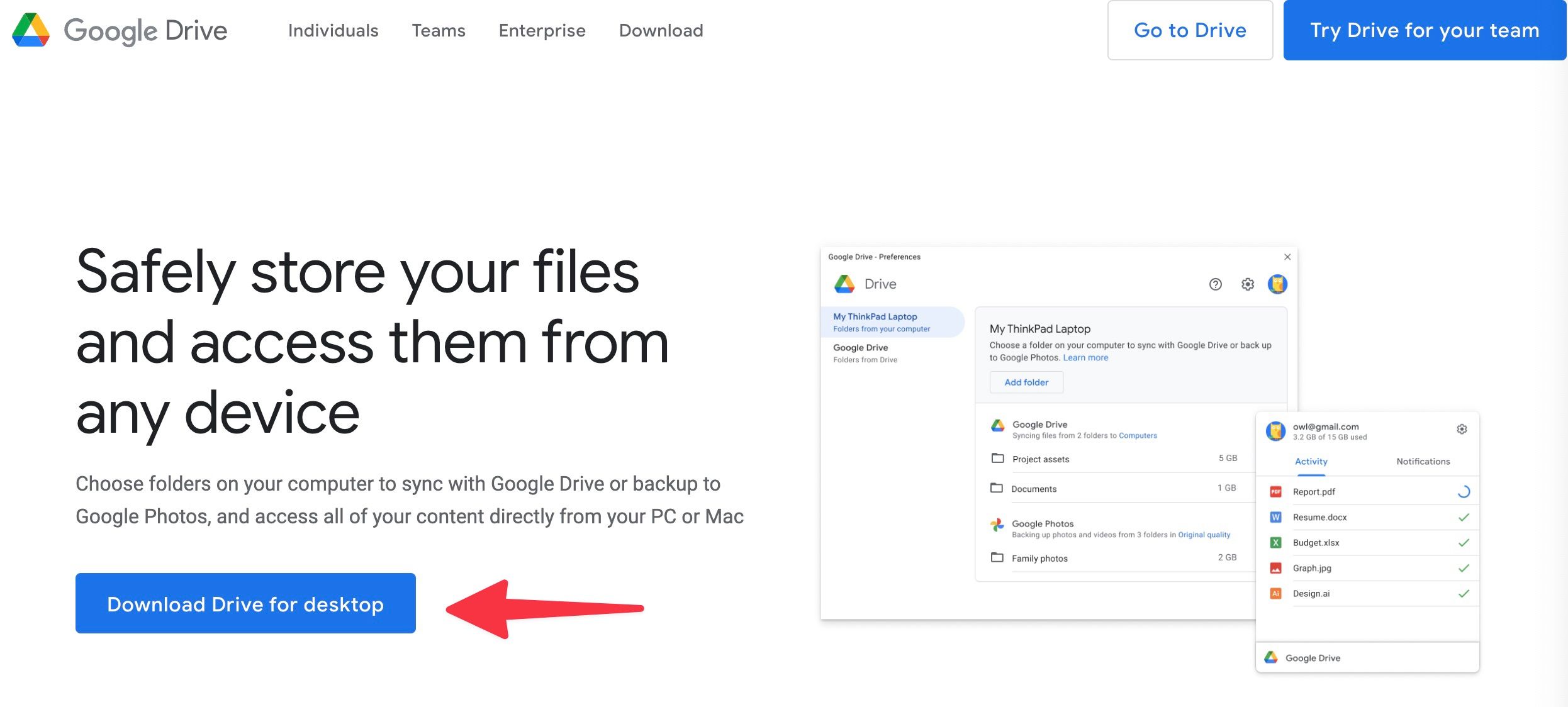 baixe o Google Drive no Mac