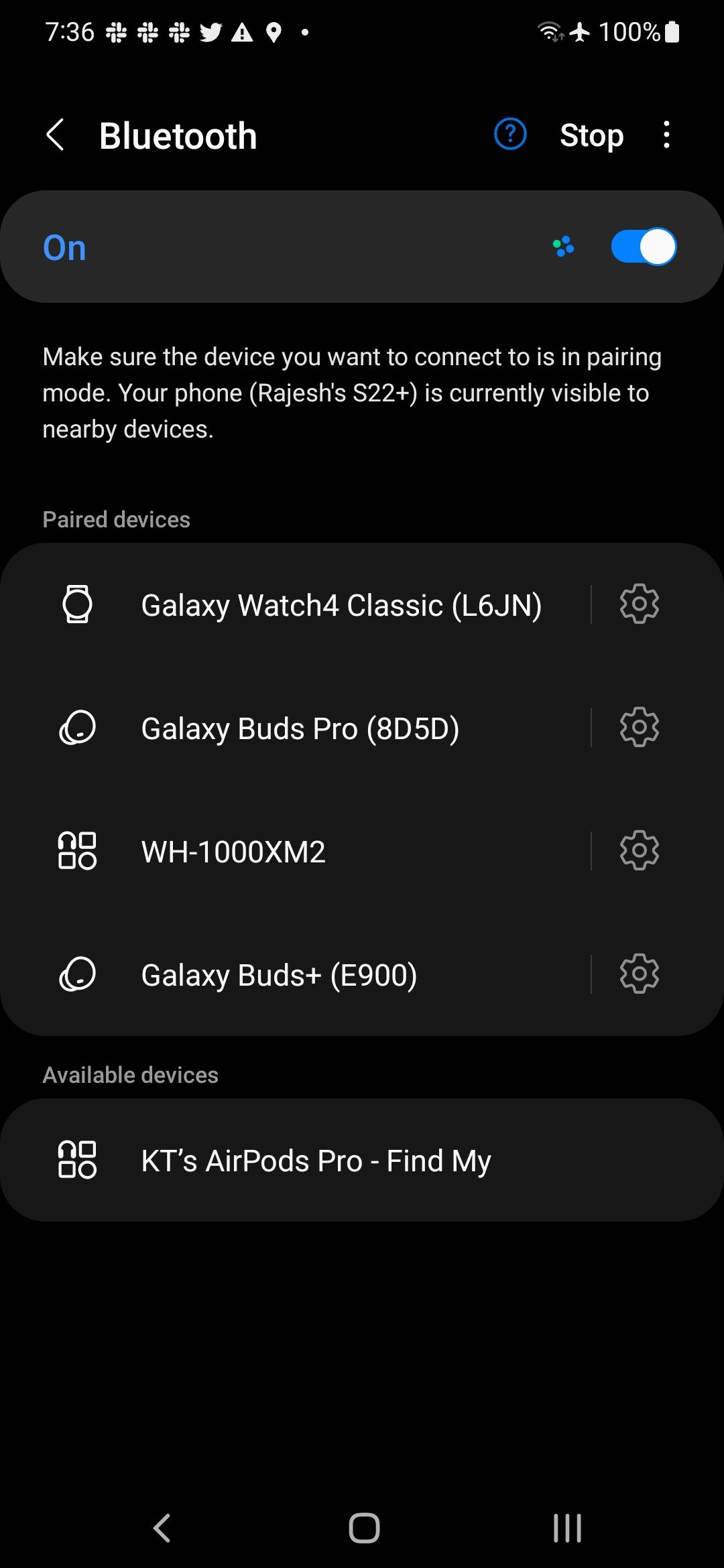 Ligue o Bluetooth para emparelhar AirPods com Android