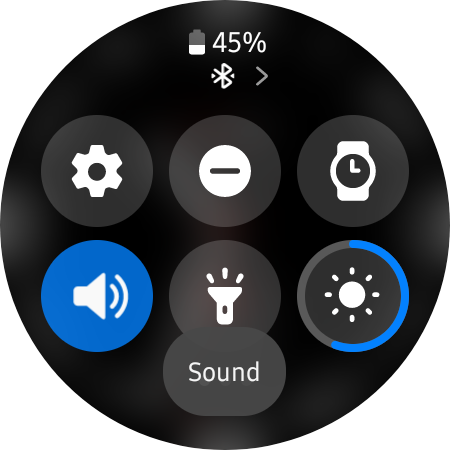 Captura de tela mostrando o som ativado no Samsung Galaxy Watch 6