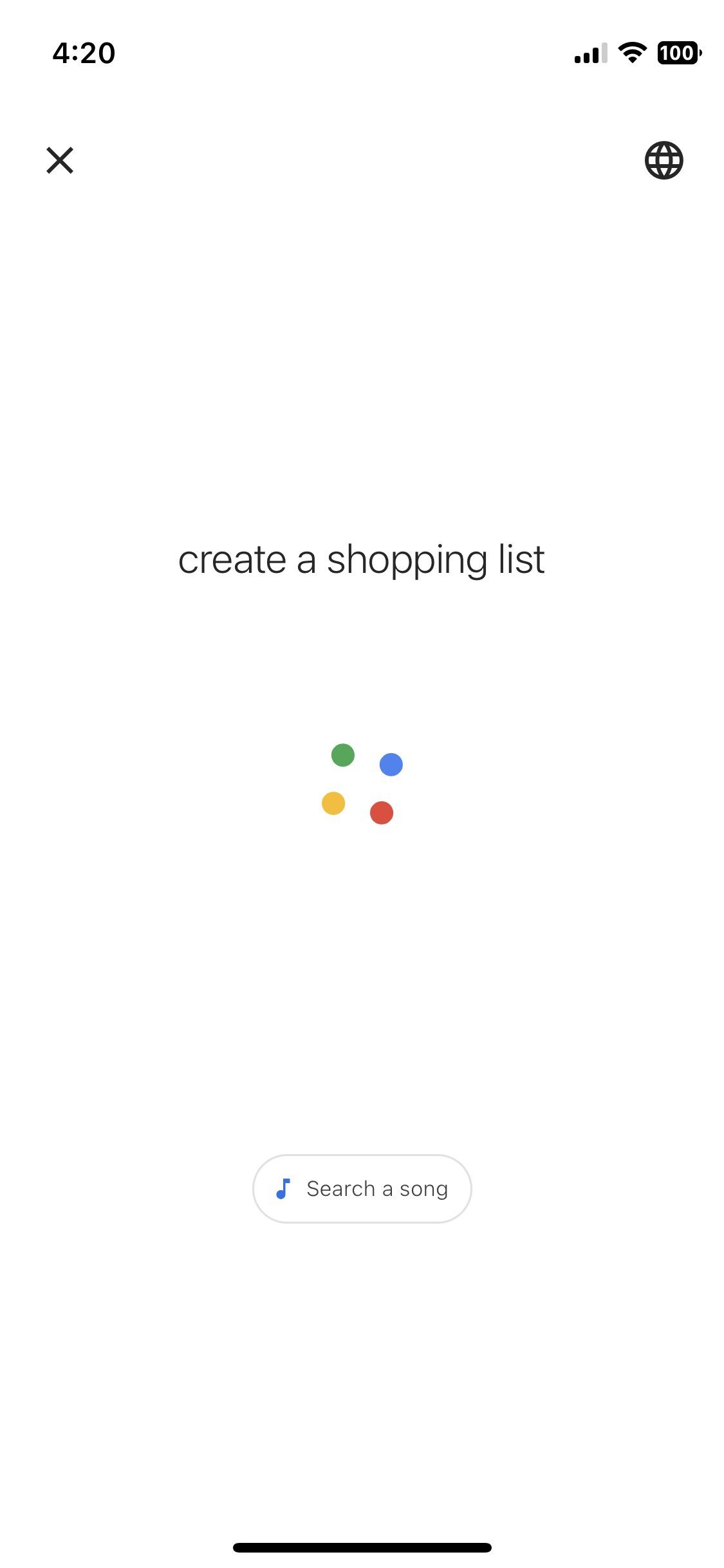 Captura de tela mostrando o uso do Google Assistente para criar uma lista de compras