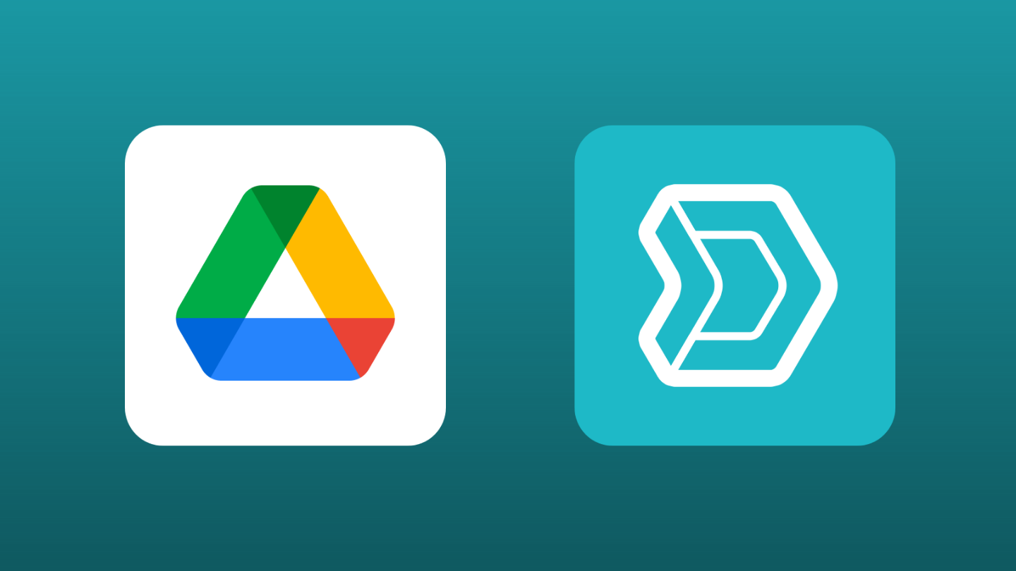 Logotipo do Google Drive ao lado do logotipo da Synology