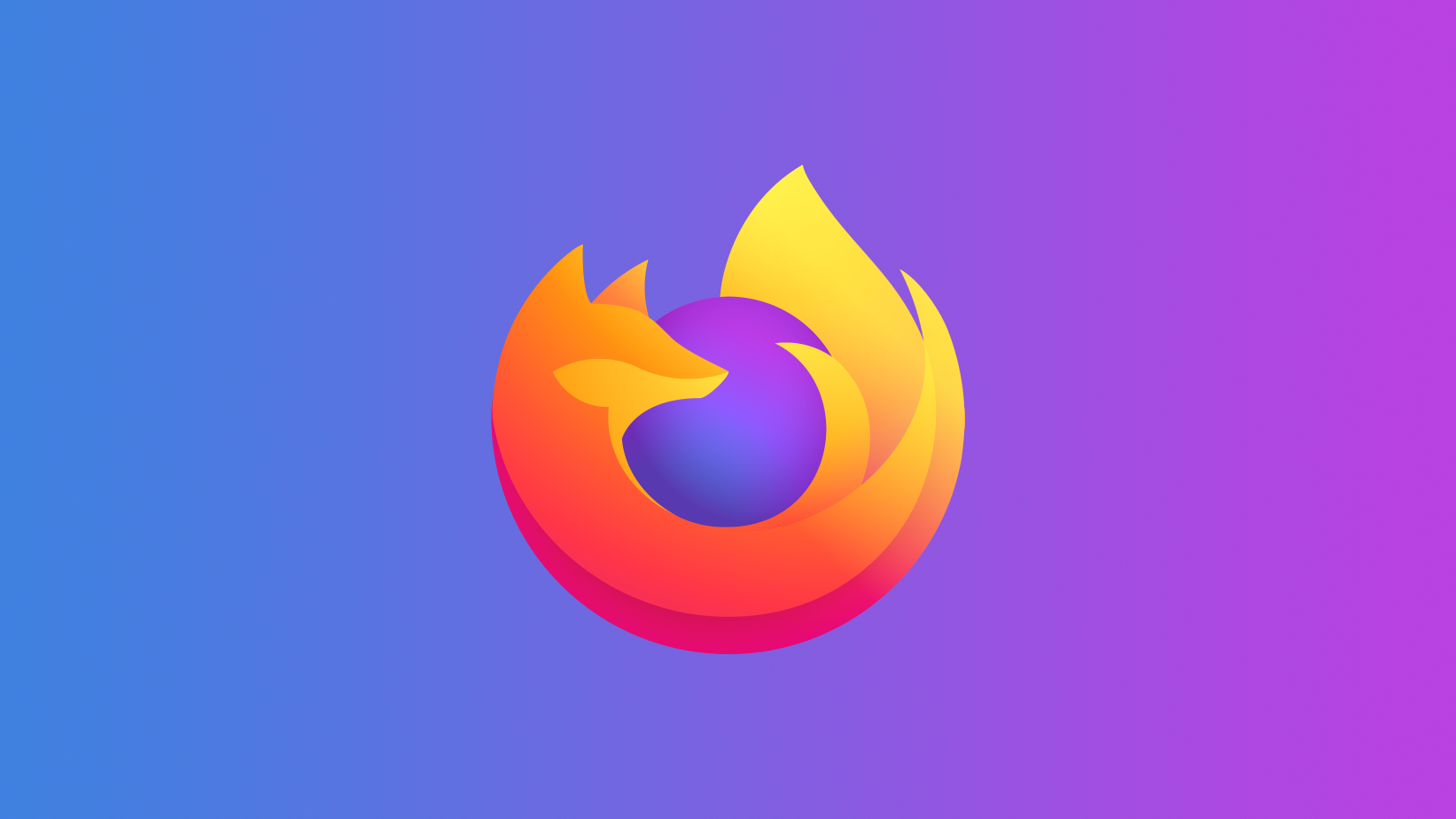 O ícone do Mozilla Firefox em um fundo azul e roxo