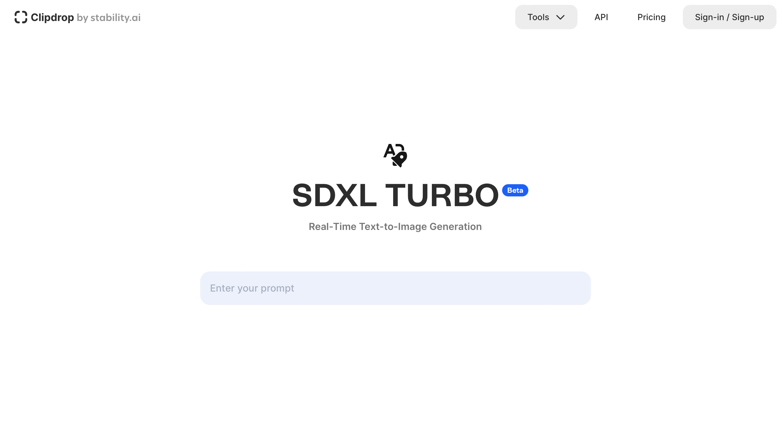 Estabilidade AI SDXL Turbo Interface
