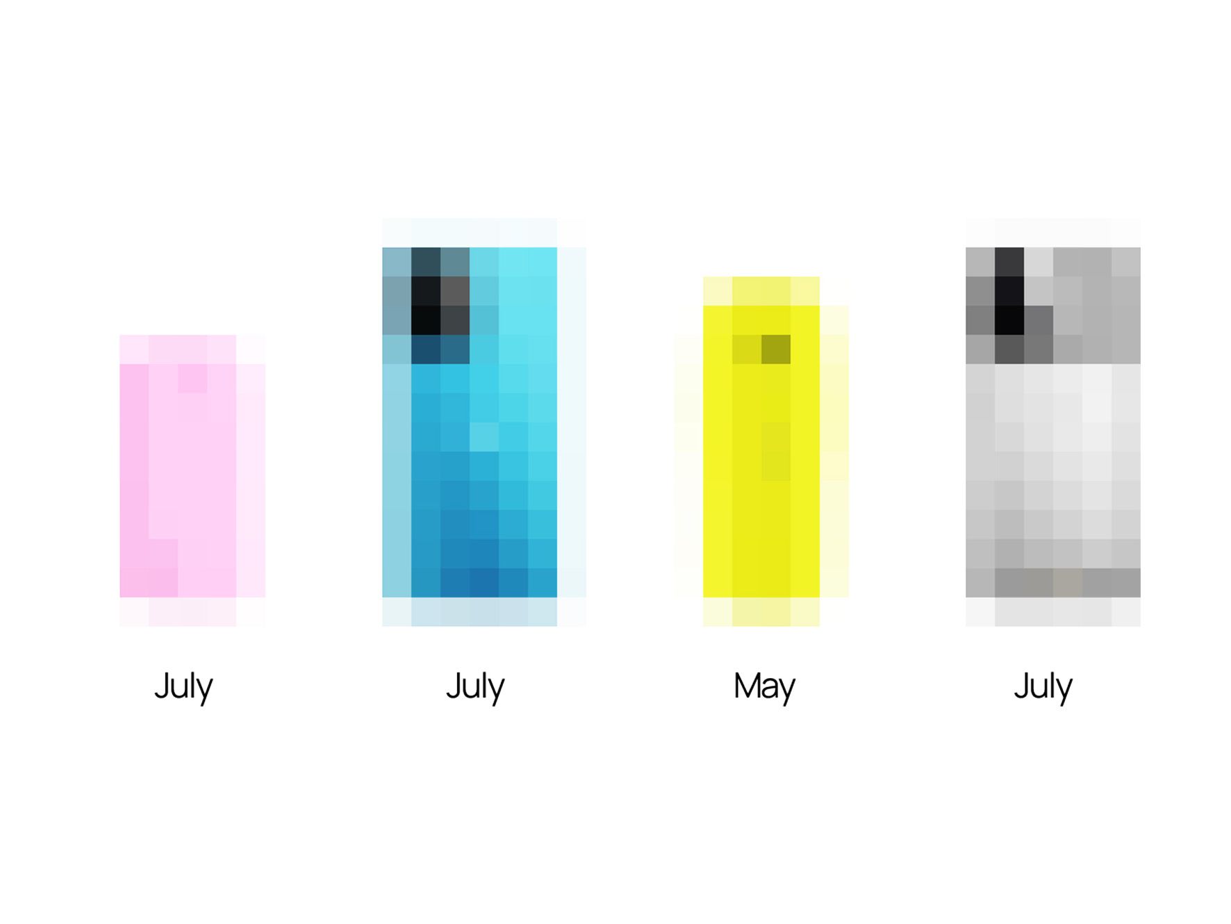 A linha de telefones do verão de 2024 da HMD em uma imagem pixelizada para que você não possa ver os principais detalhes
