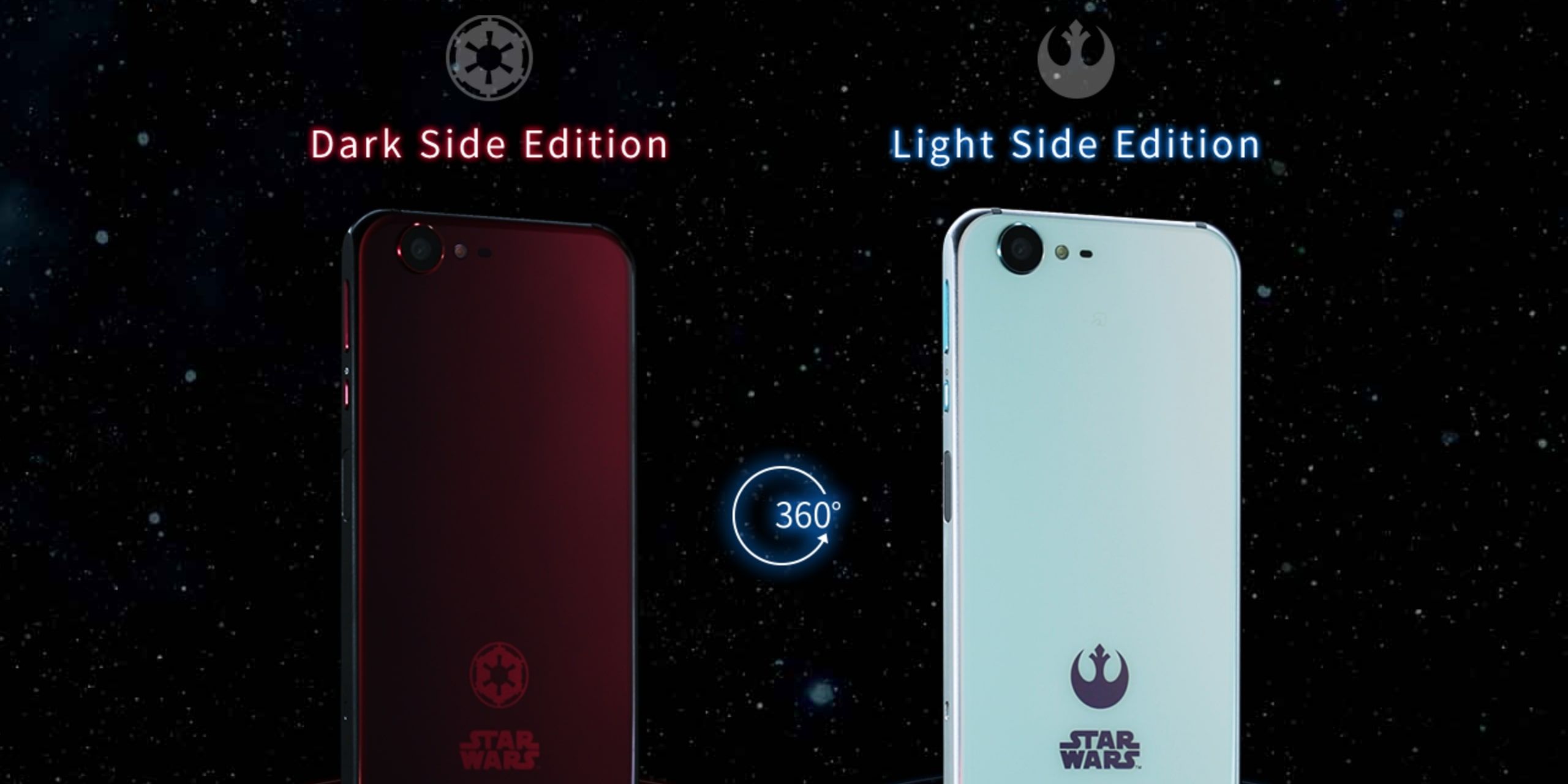 Uma foto dos telefones Sharp Star Wars 