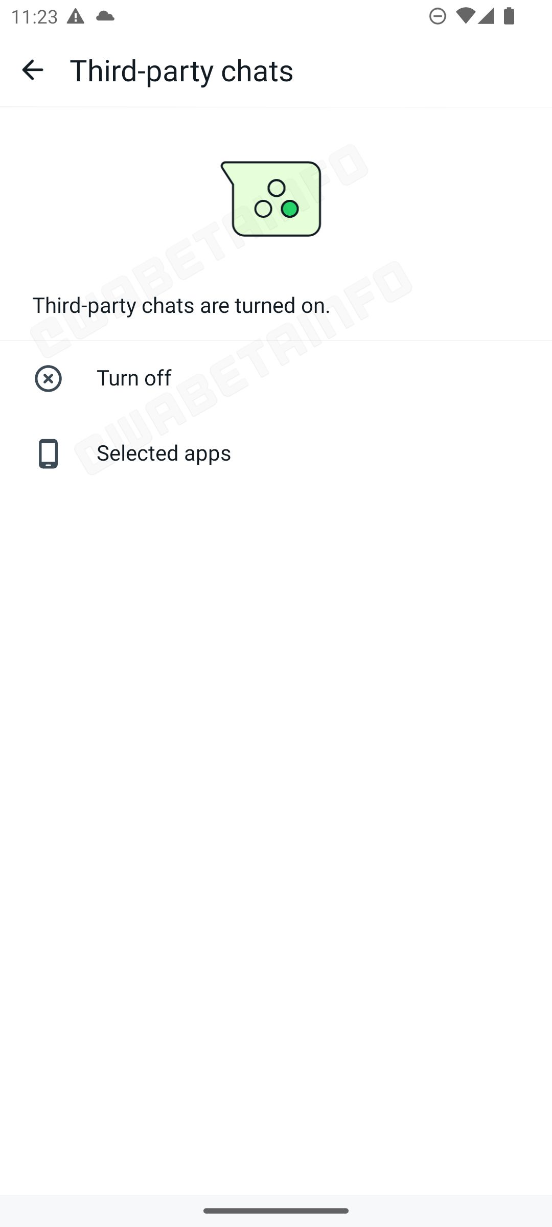 WhatsApp Beta Android Bate-papos de terceiros gerenciam serviços