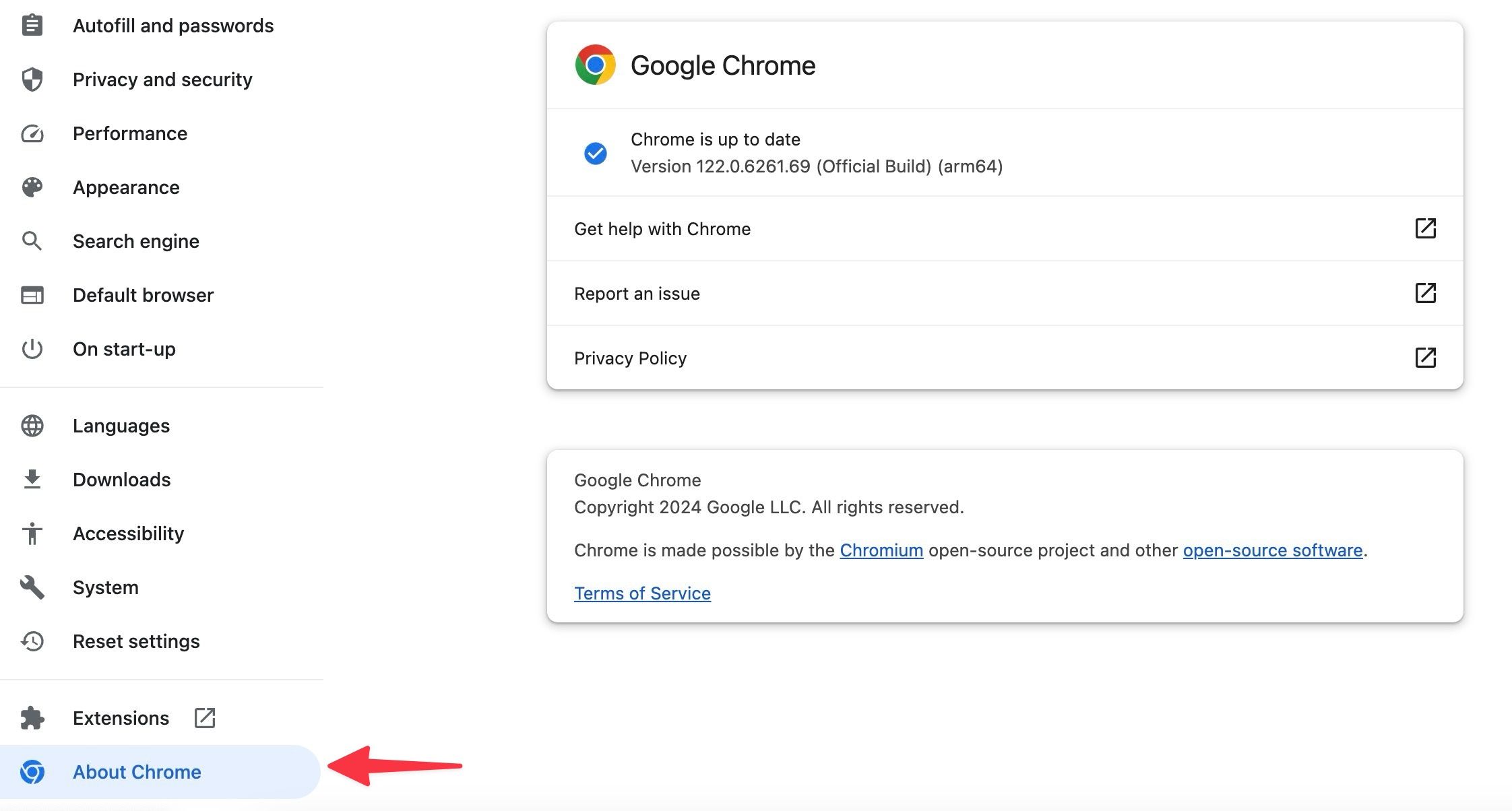 atualizar o Google Chrome no desktop