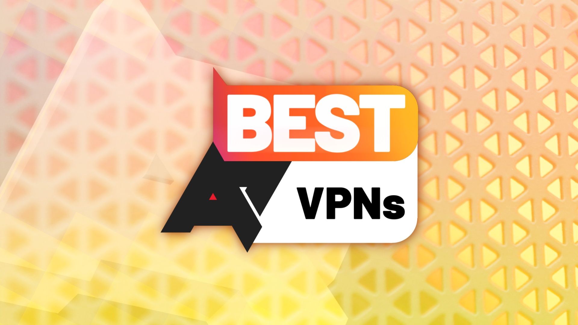 Logotipo 'Melhores VPNs' em frente a um fundo laranja texturizado