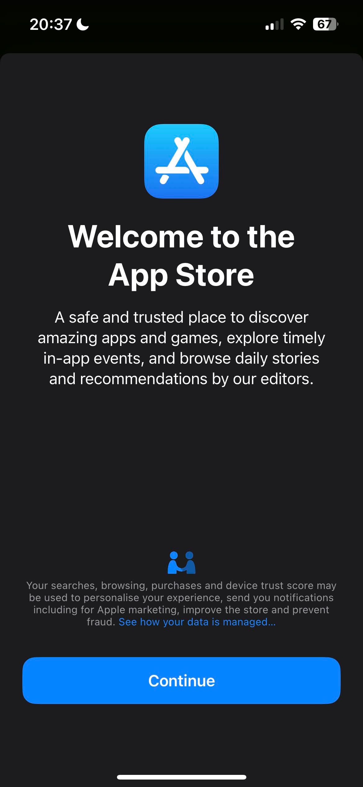 Um banner anunciando as vantagens da App Store na versão UE do iOS 17.4