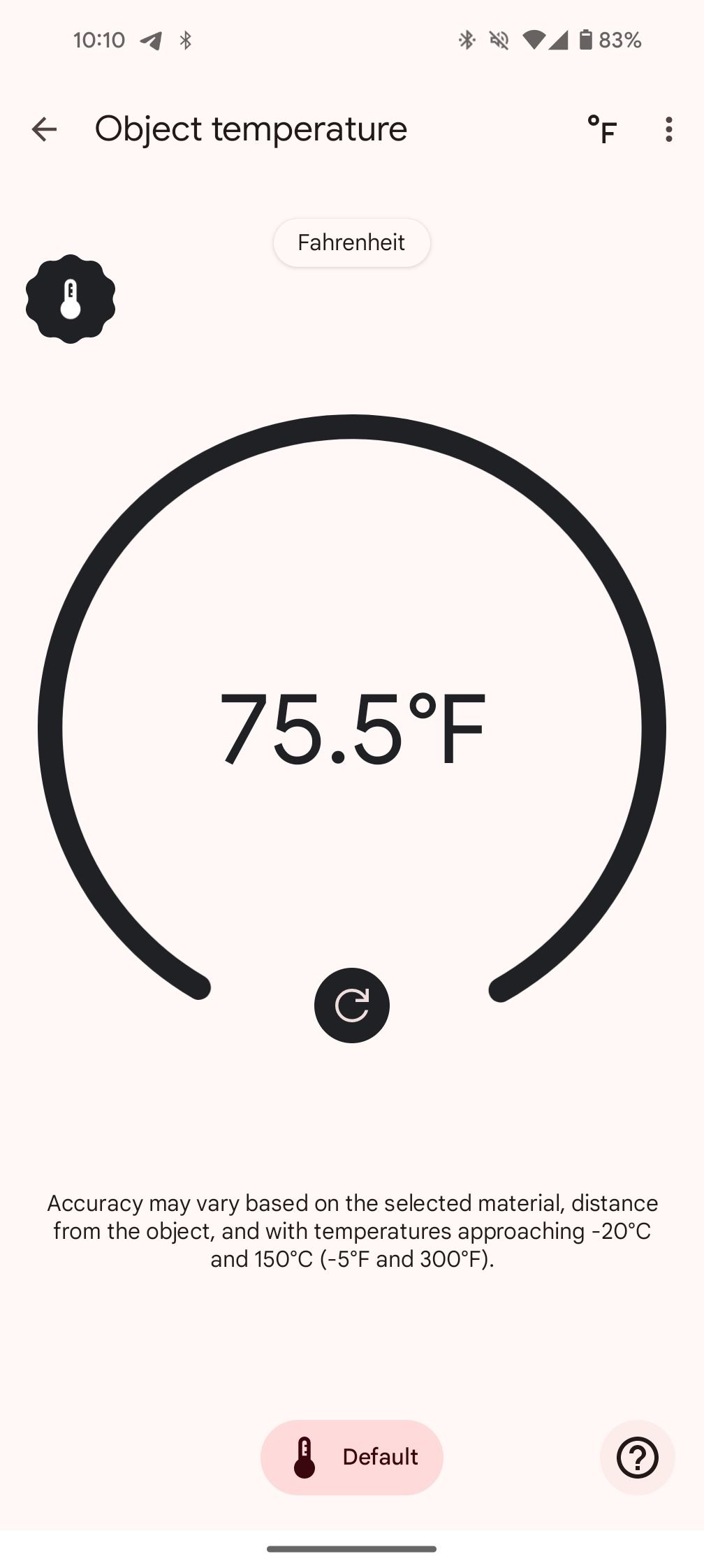 Leitura do aplicativo do sensor de temperatura no pixel 8 pro