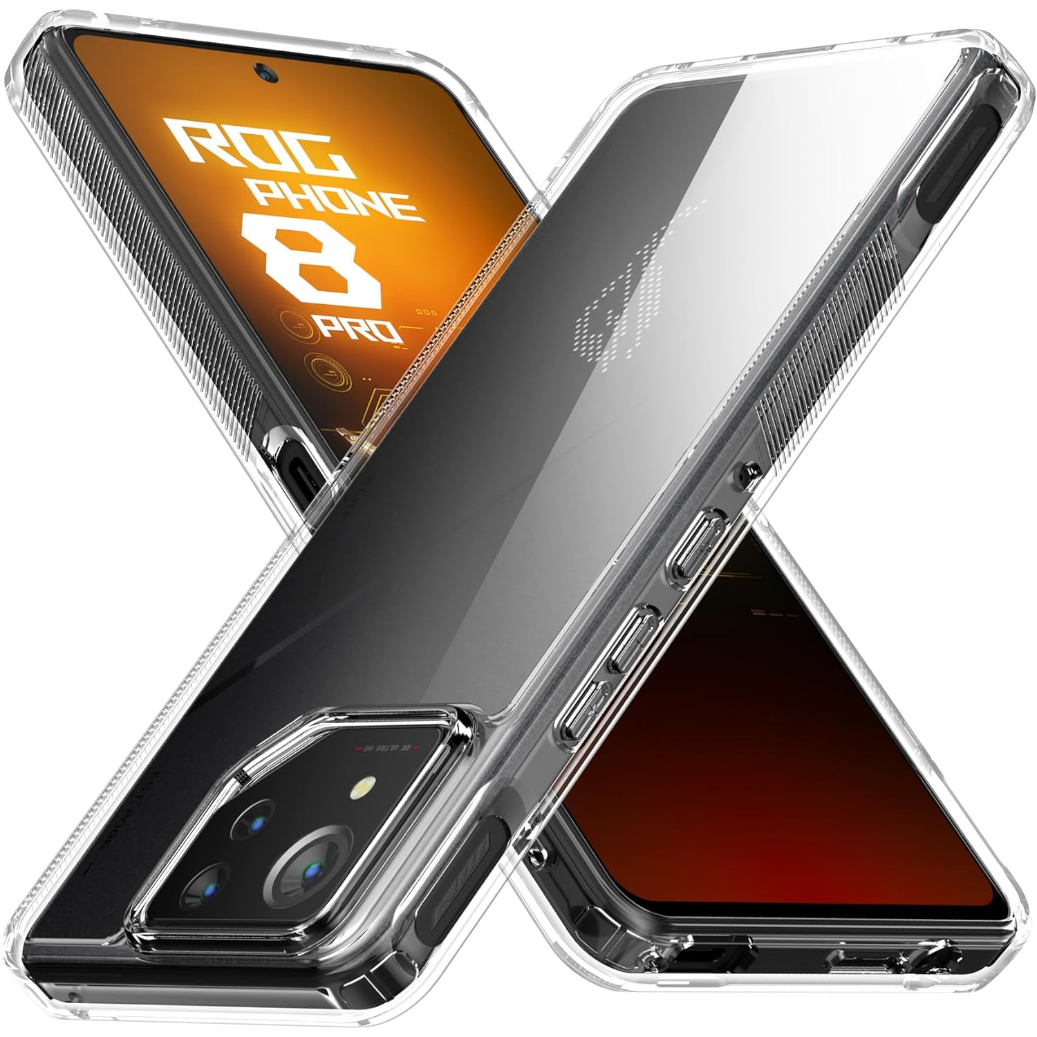 Capa transparente e fina Foluu para ROG Phone 8, visão angular e sobreposta