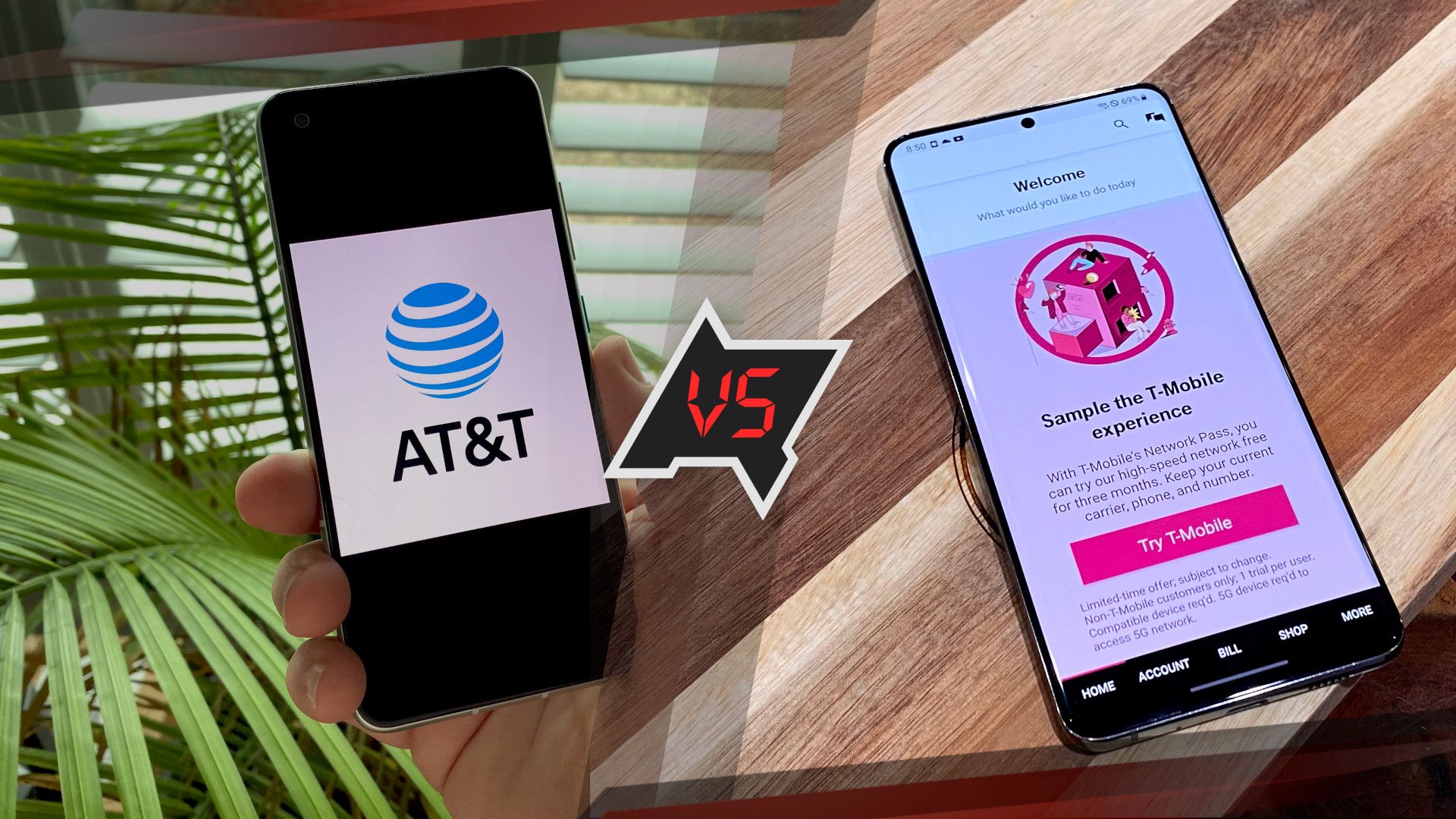 Comparação de operadoras AT&T vs. T-Mobile