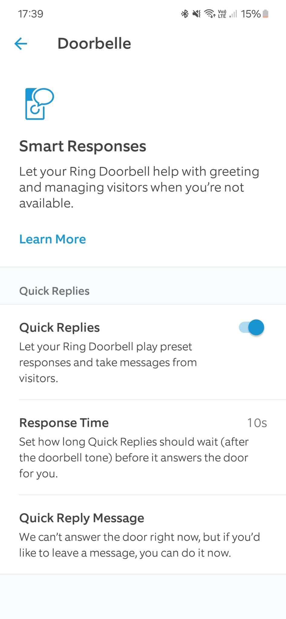 Respostas rápidas do Ring Battery Doorbell Pro