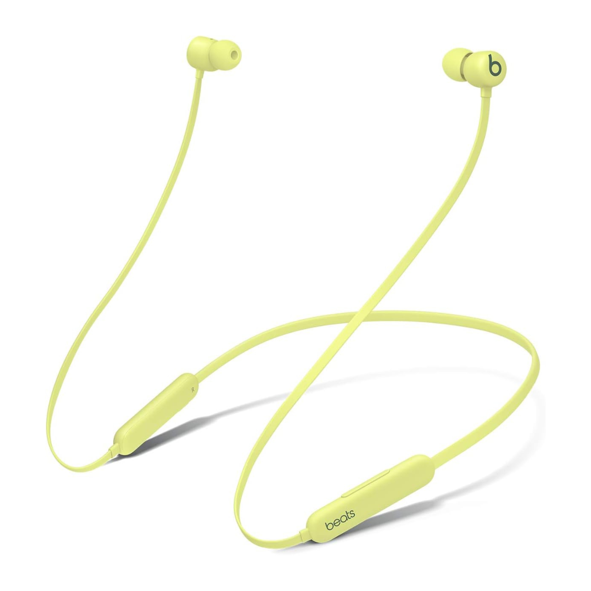 Os fones de ouvido com fio Beats Flex Wireless em um fundo branco