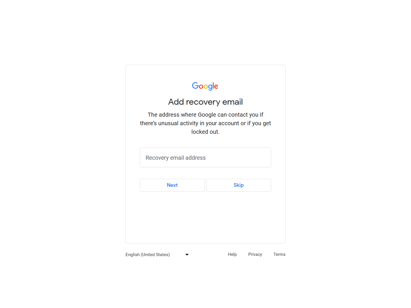 adicionando um e-mail de recuperação ao Gmail