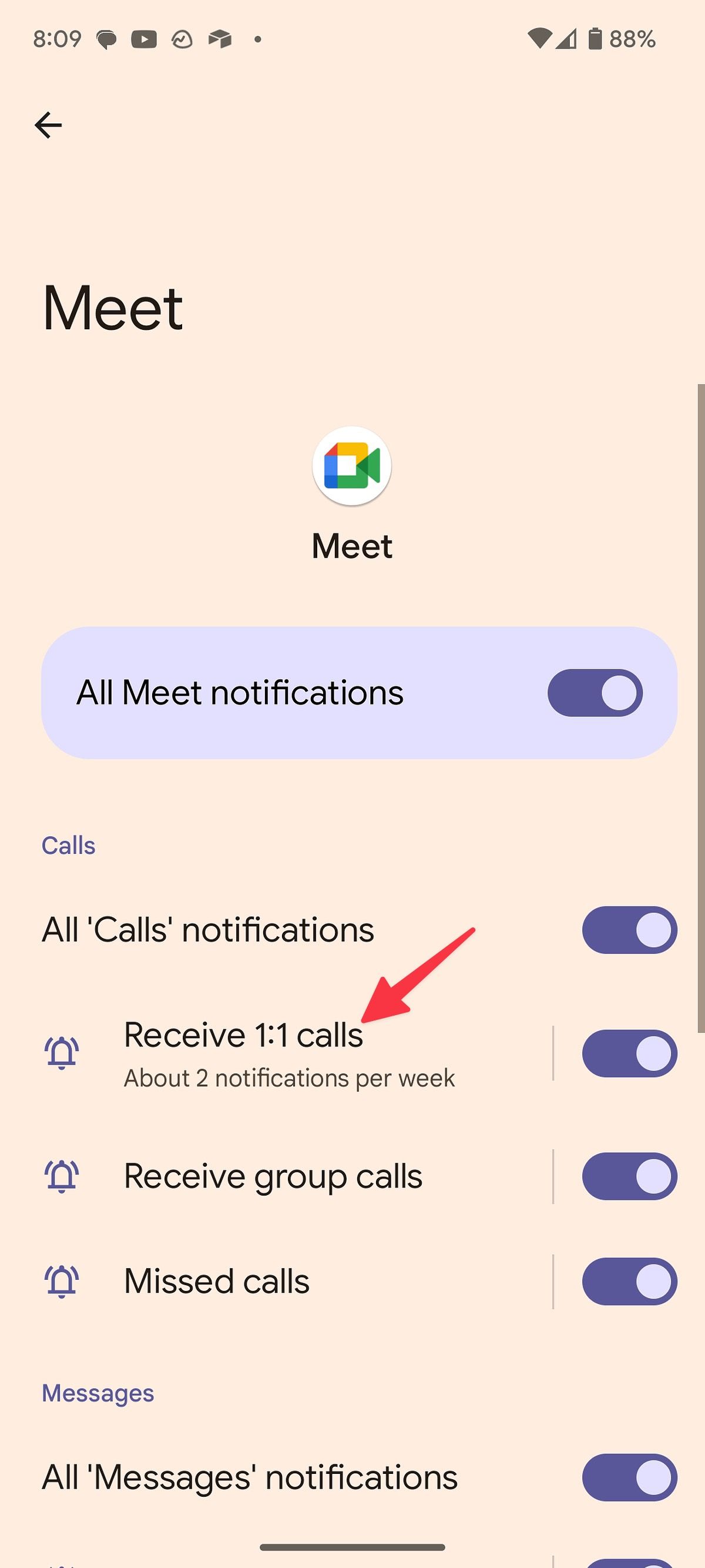 Personalização de chamadas do Google Meet