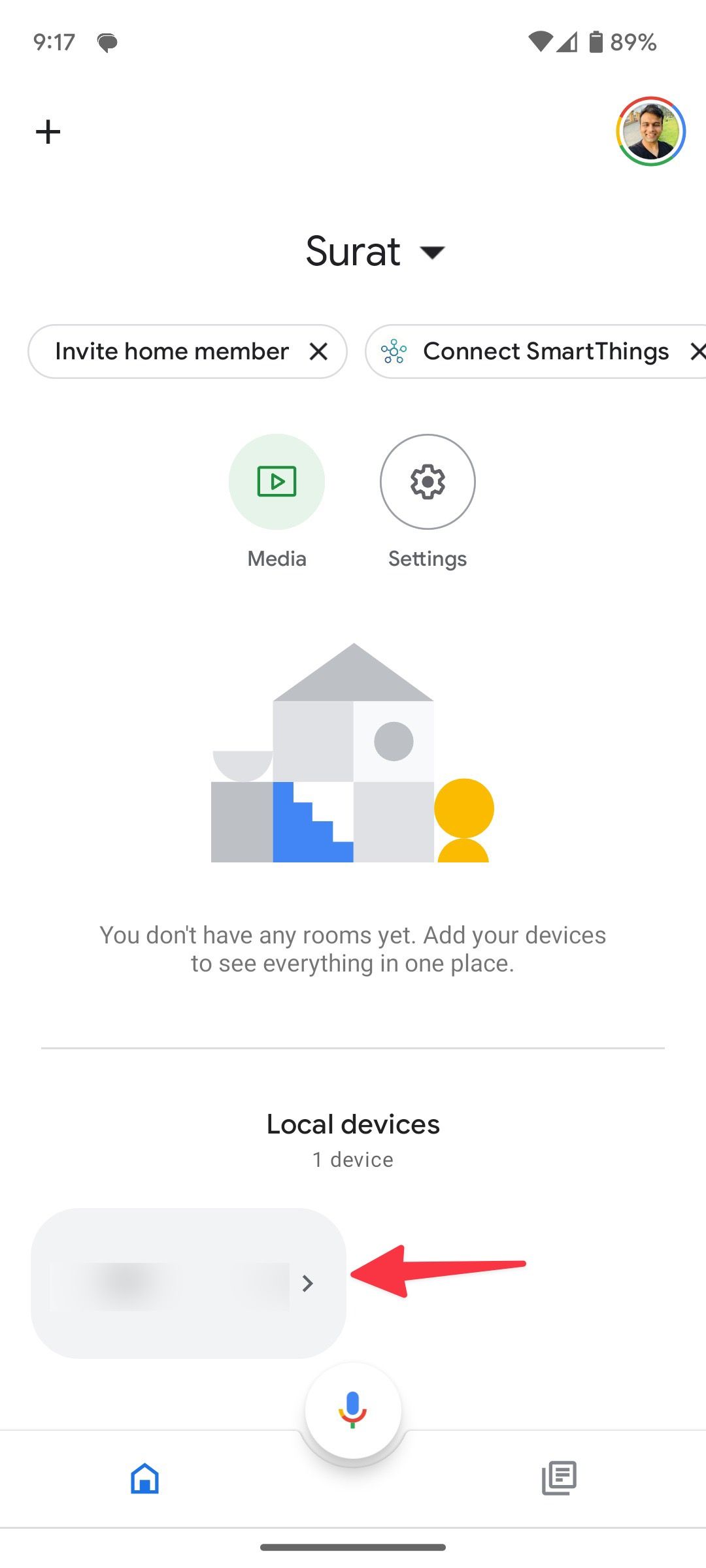 Alto-falante Google Nest no Google Home