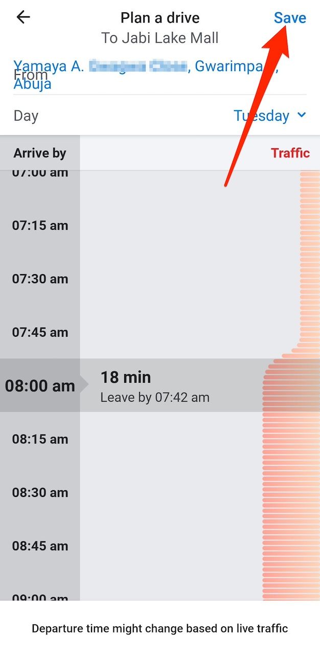 Definir data e hora para um percurso planejado no aplicativo Waze
