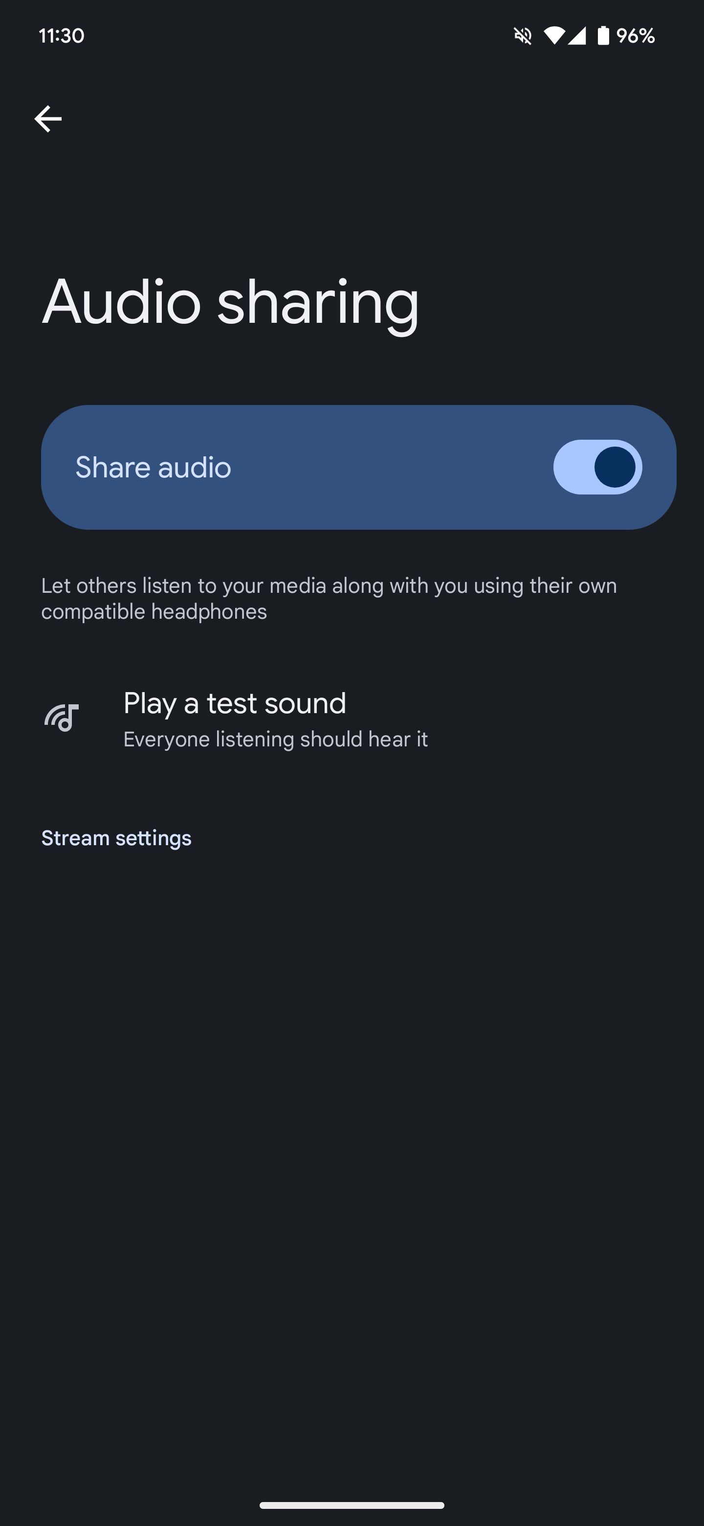 Compartilhamento de áudio no Android 15 DP2