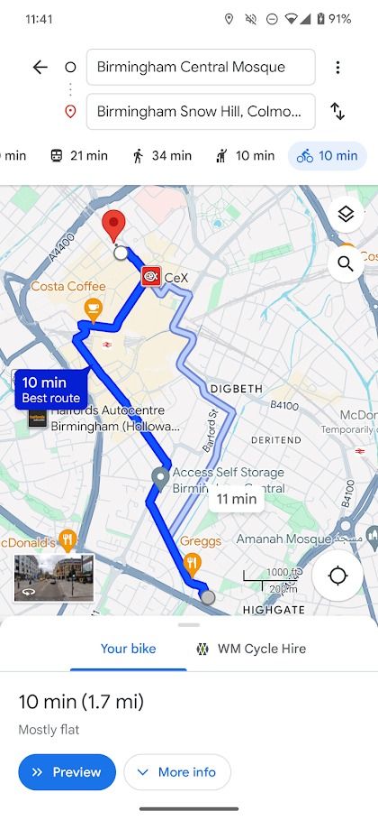 rotas de ciclismo do Google Maps
