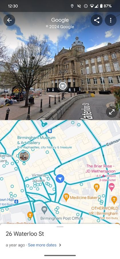 Google Maps Street View no aplicativo