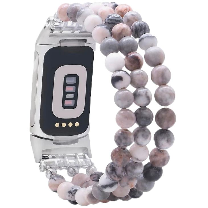 C&L Accessories Pulseira com contas de pedras preciosas Fitbit Charge