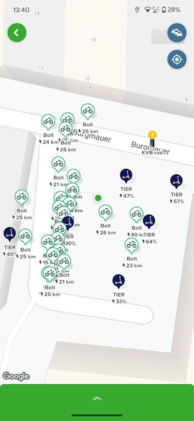 status da scooter do aplicativo citymapper