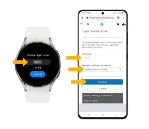 Foto mostrando a parte do código do processo de sincronização do smartwatch da AT&T