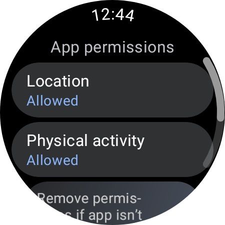 Google Maps para Wear OS – lista de permissões de aplicativos