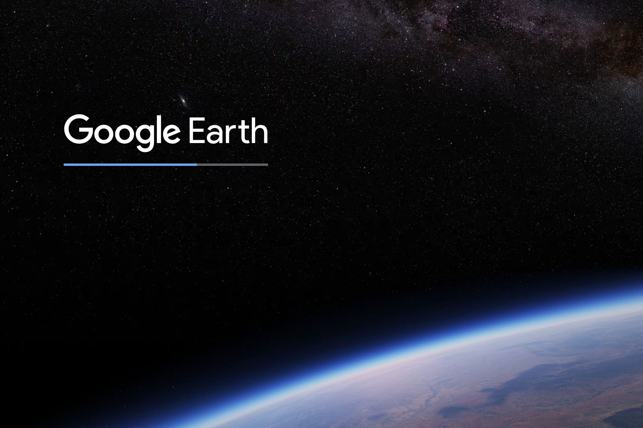 Logotipo do Google Earth Pro definido no espaço sideral com a Terra como pano de fundo