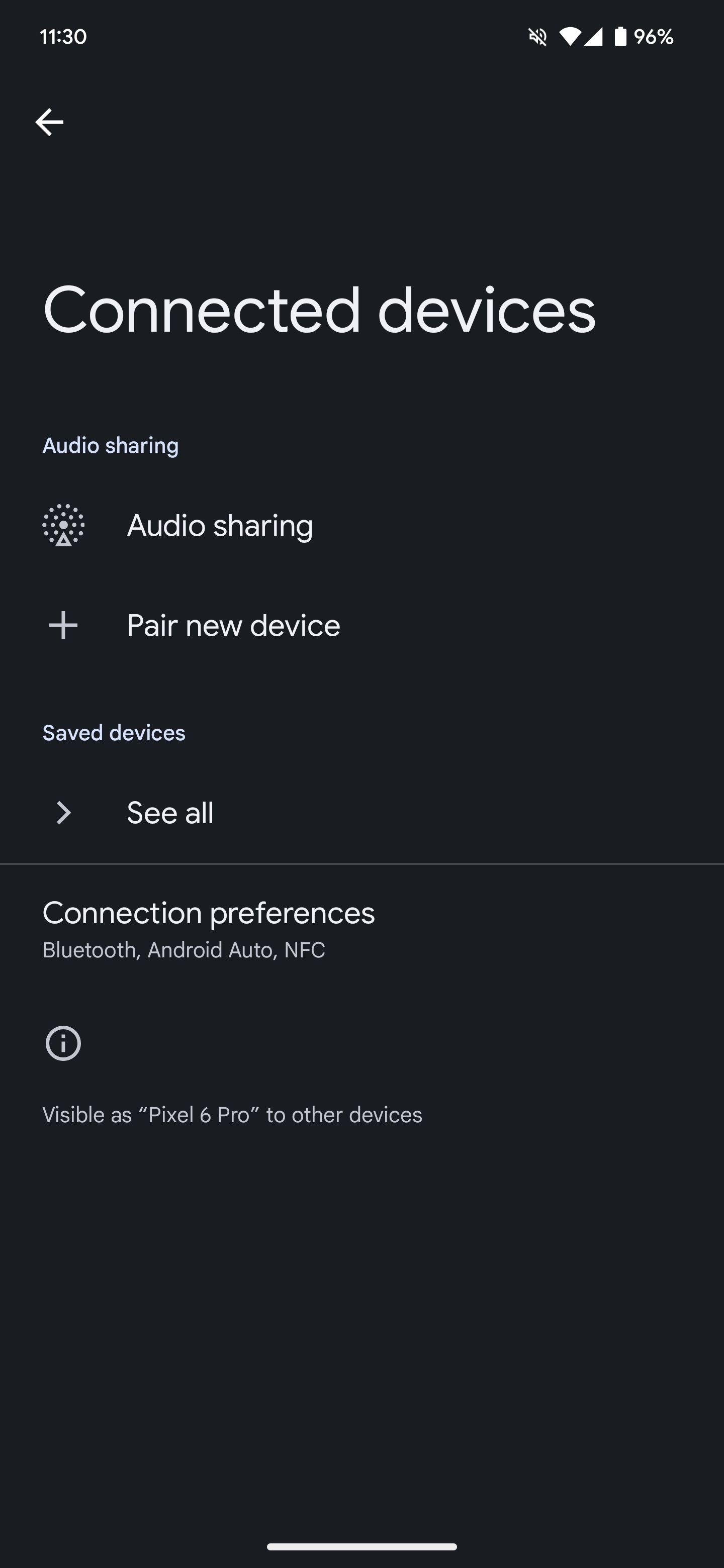 Dispositivos conectados no Android 15 DP2