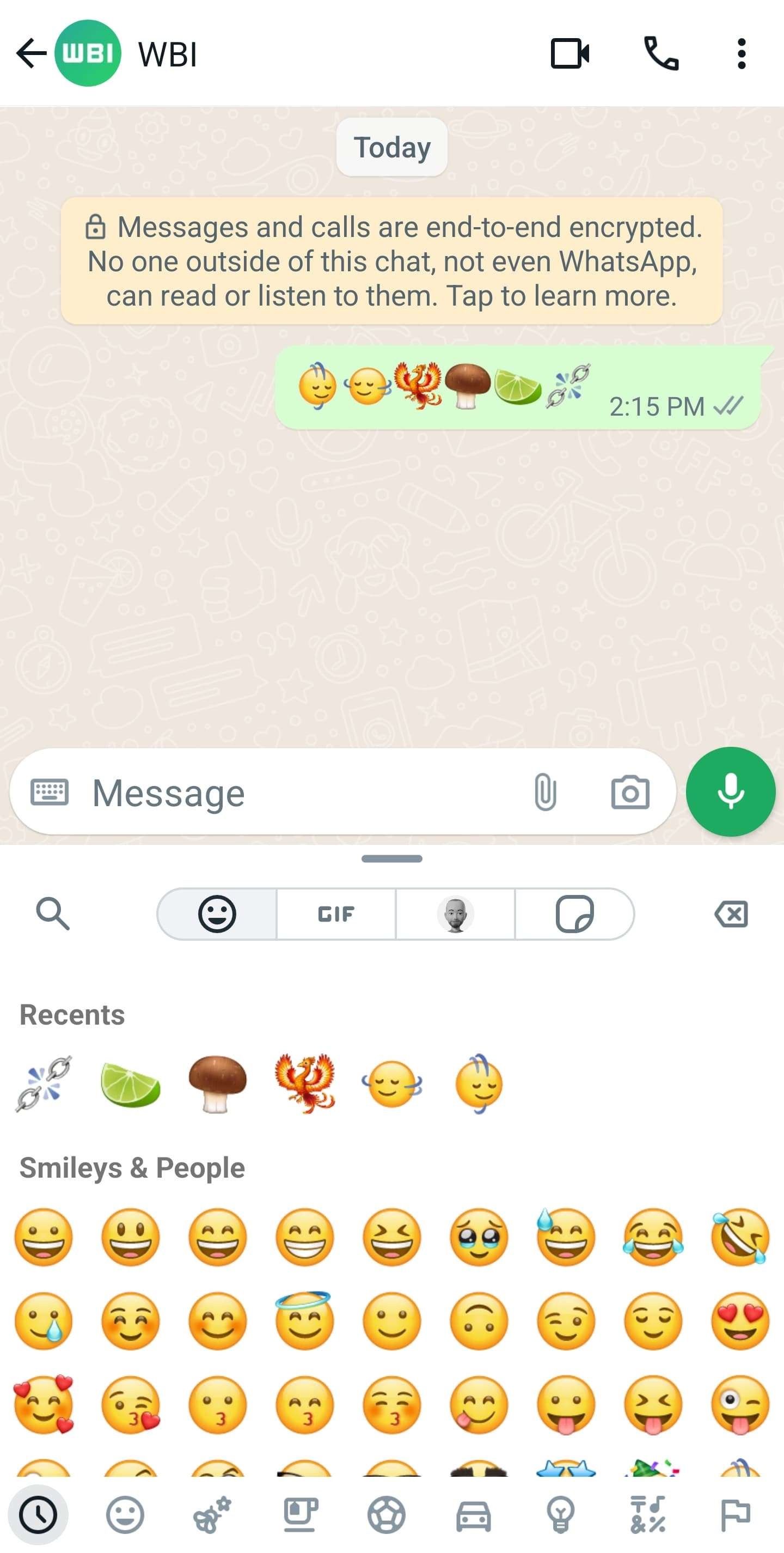 Teclado Emoji Android Beta do WhatsApp