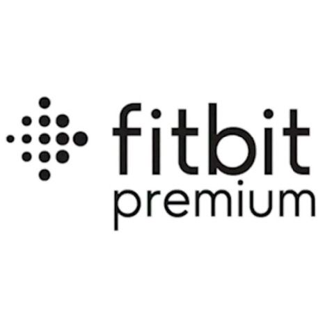 logotipo fitbit premium em preto sobre fundo branco