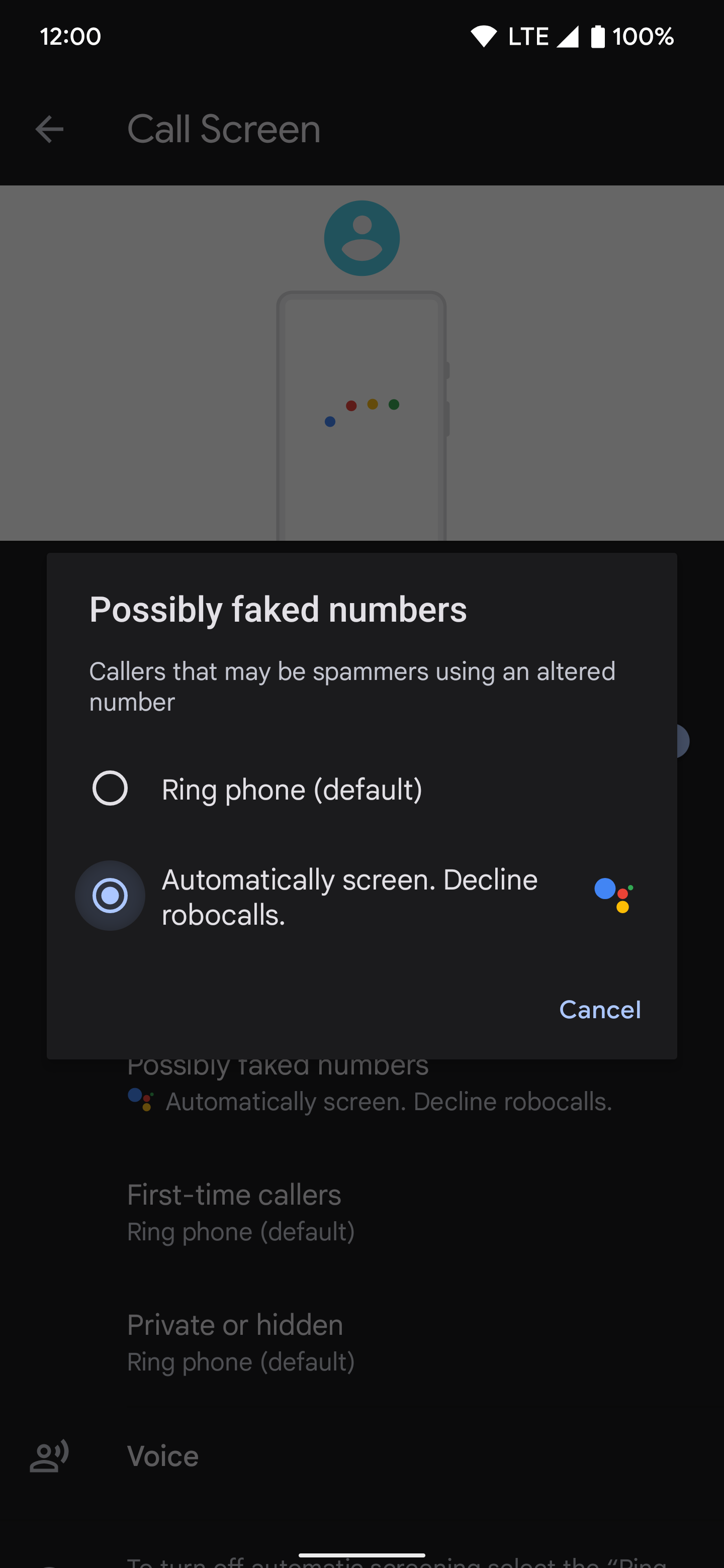 configurações de números falsos de telefone pixel