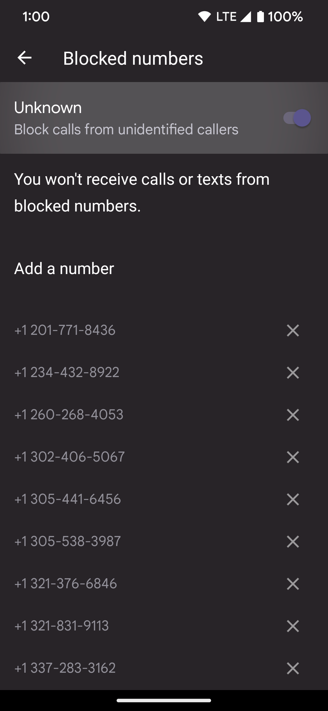 lista de números bloqueados de telefone pixel