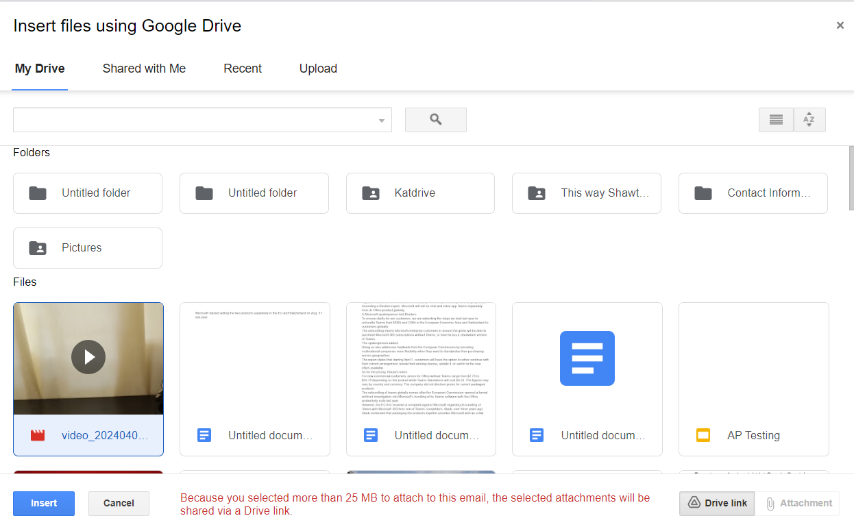 Anexando arquivo do Google Drive no Gmail