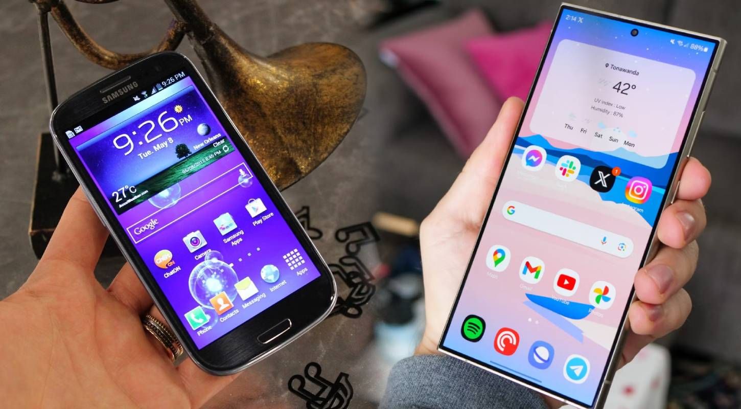 O Samsung Galaxy S III em comparação com o Galaxy S24 Ultra