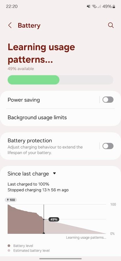 visão geral do uso da vida útil da bateria em um telefone Samsung Galaxy A35