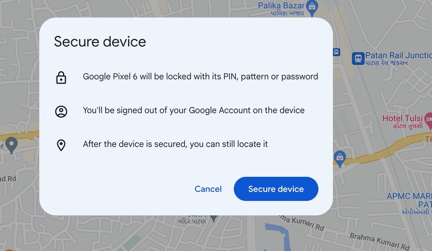 Proteja um dispositivo usando o Encontre Meu Dispositivo do Google