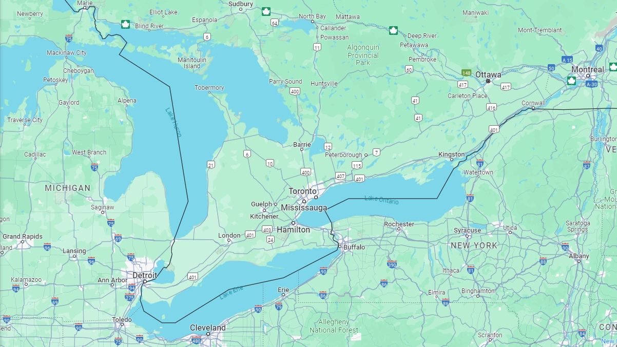 Imagem do Google Maps de Toronto
