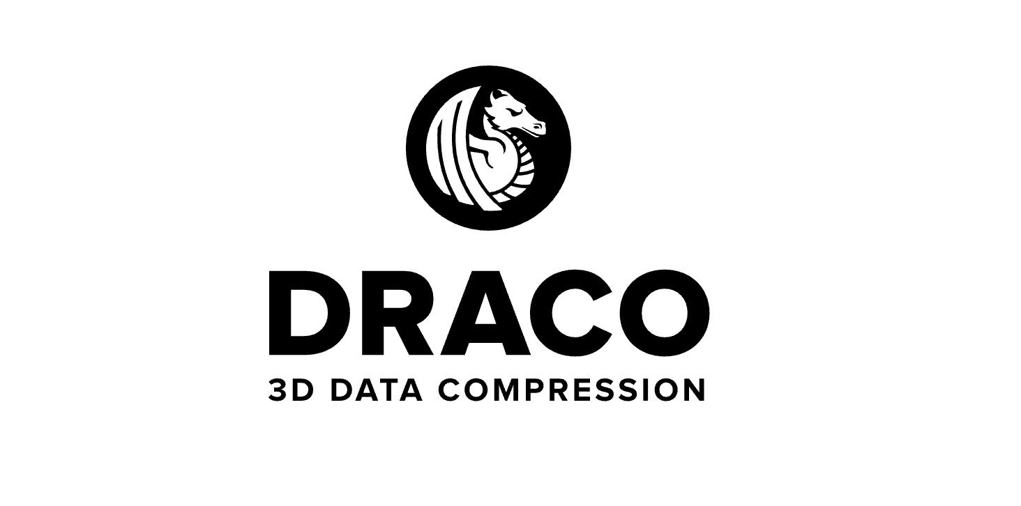 O logotipo da ferramenta de compressão de dados Draco 3D.