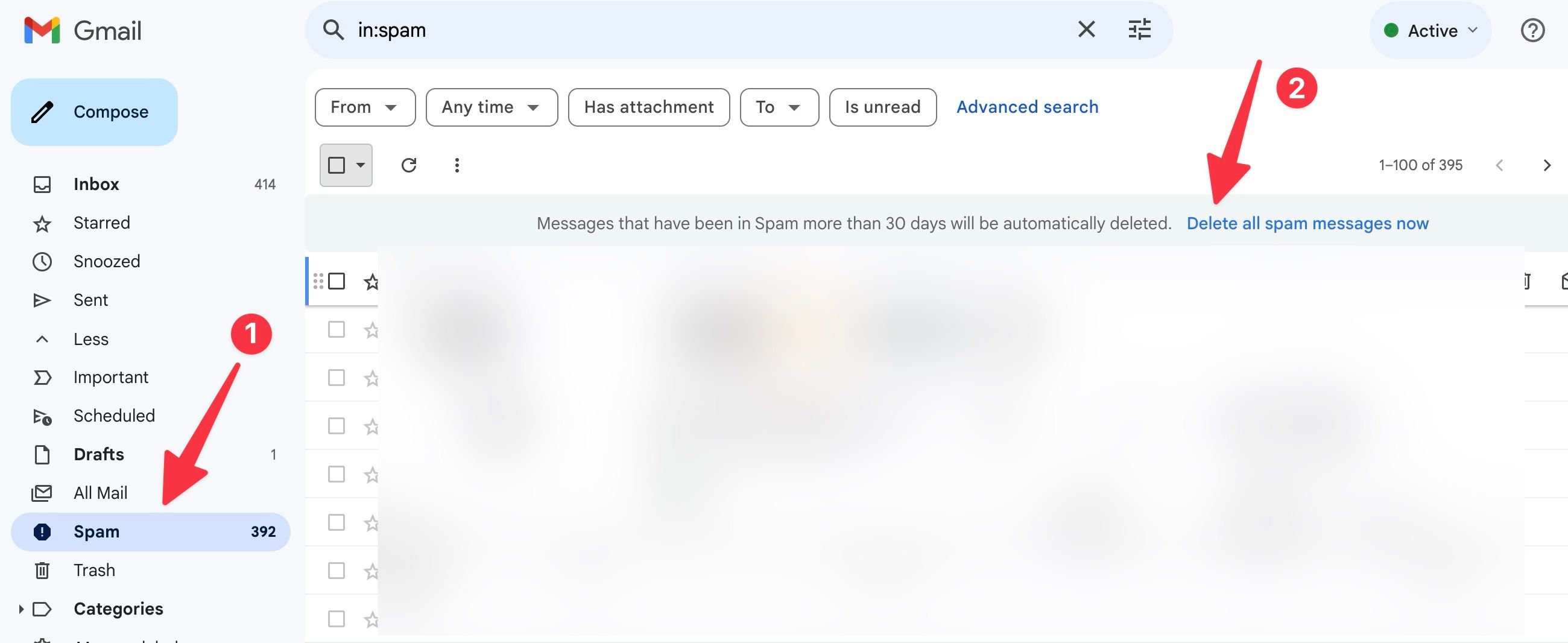 Exclua e-mails de spam no Gmail