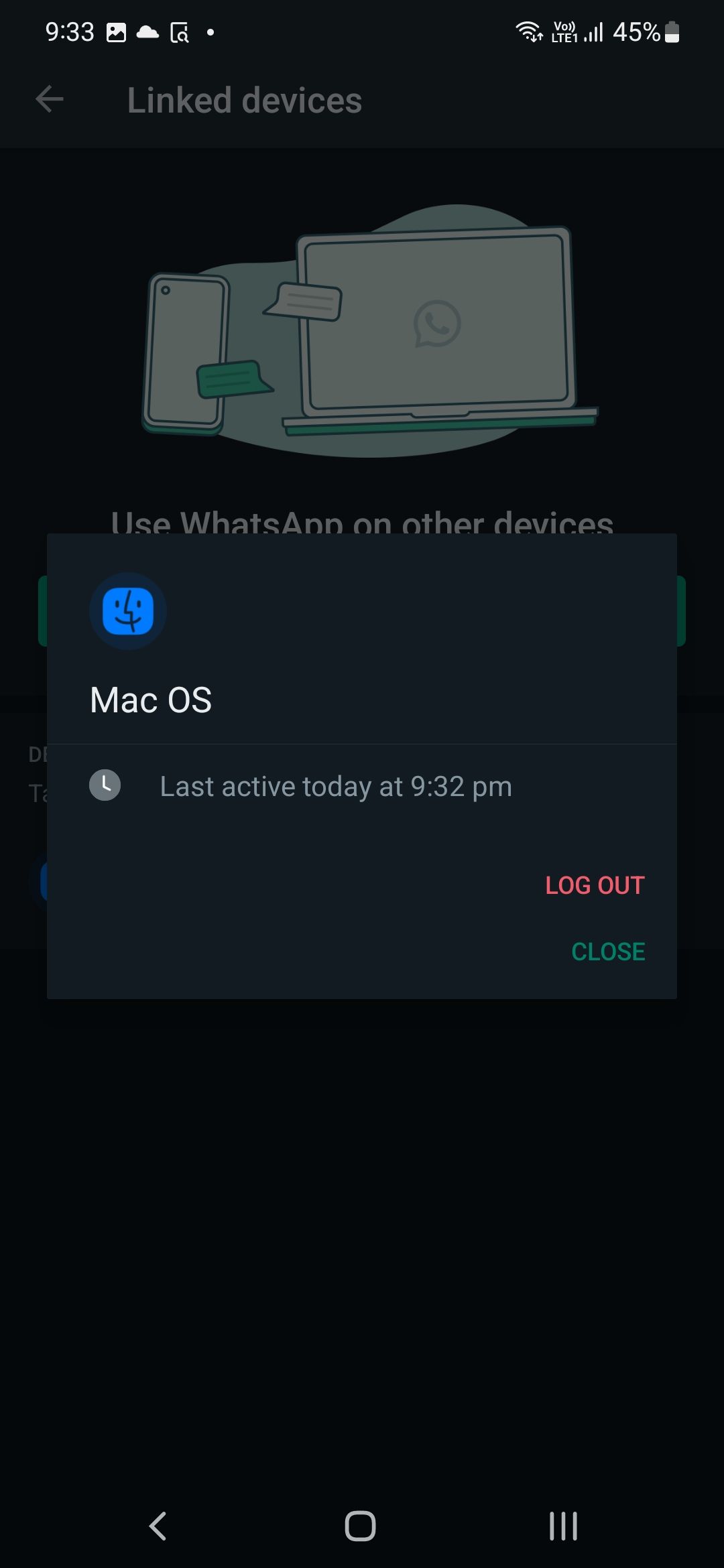 Sair do WhatsApp para Android