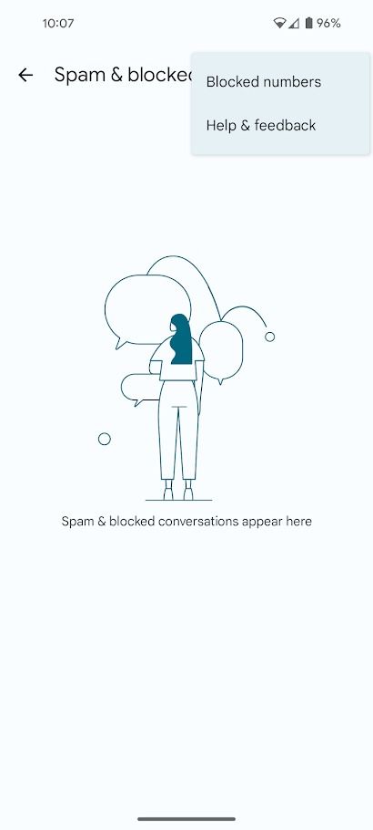 mensagens do Google spam e bloqueadas
