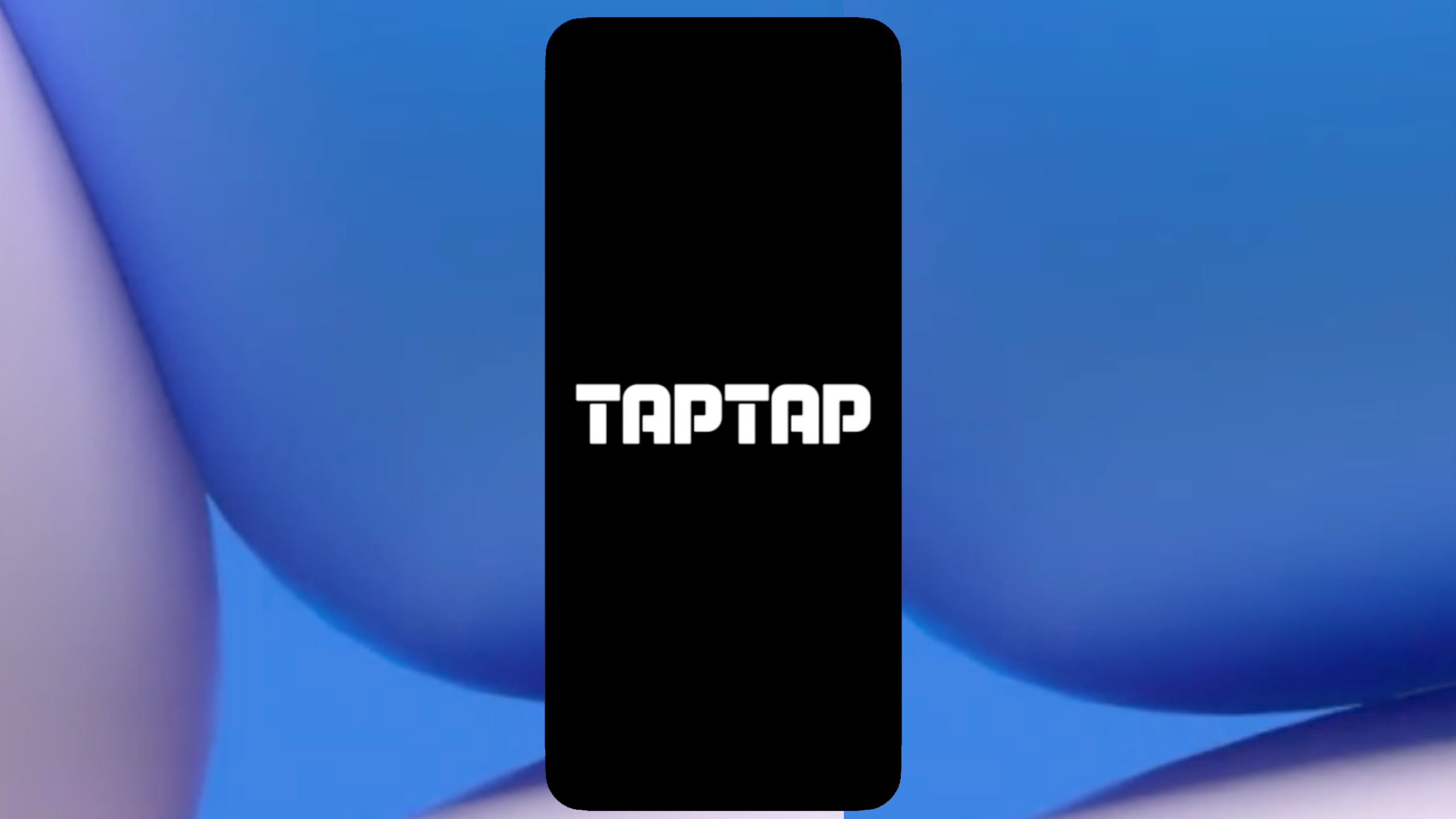 Uma ilustração com bolhas azuis e roxas, bem como o logotipo TapTap